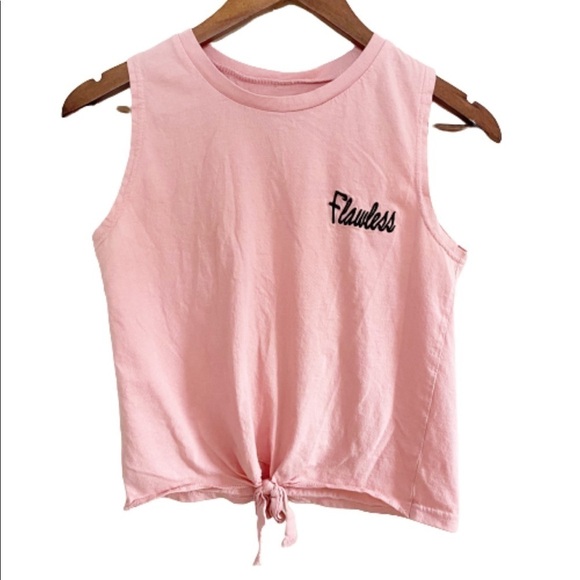 On Fire Flawless Pink Tie Front Crop Top Shirt - Picture 1 of 7
